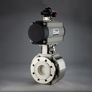 O-port fully lined ceramic ball valve