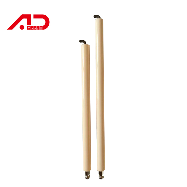 High temperature, high pressure and high purity aluminum oxide glazed ignition electrode rod ignition needle ceramic tube length can be cutADceram glazed ceramic insulator