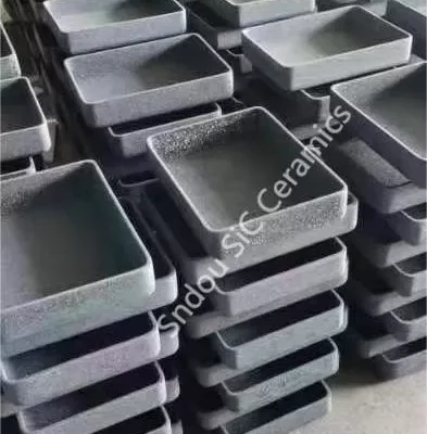 RSiC Crucible Sagger Box by 1700C recrystallized SiC ceramic