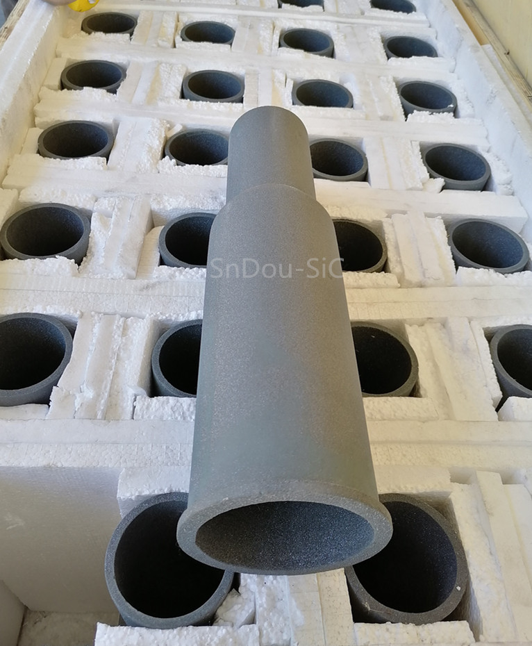 RSiC Burner Nozzle Cone (Flame Tubes) by China Recrystallized SiC CeramicsRSIC flame tube resic burner tubes #burnernozzle by china sndou sic ceramics factory
