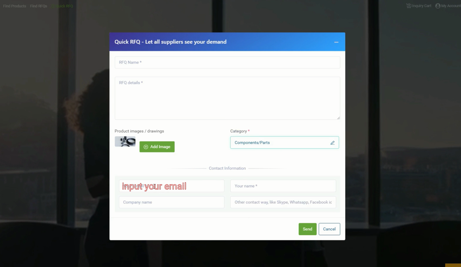 How to send a Quick RFQ (request for quotations)