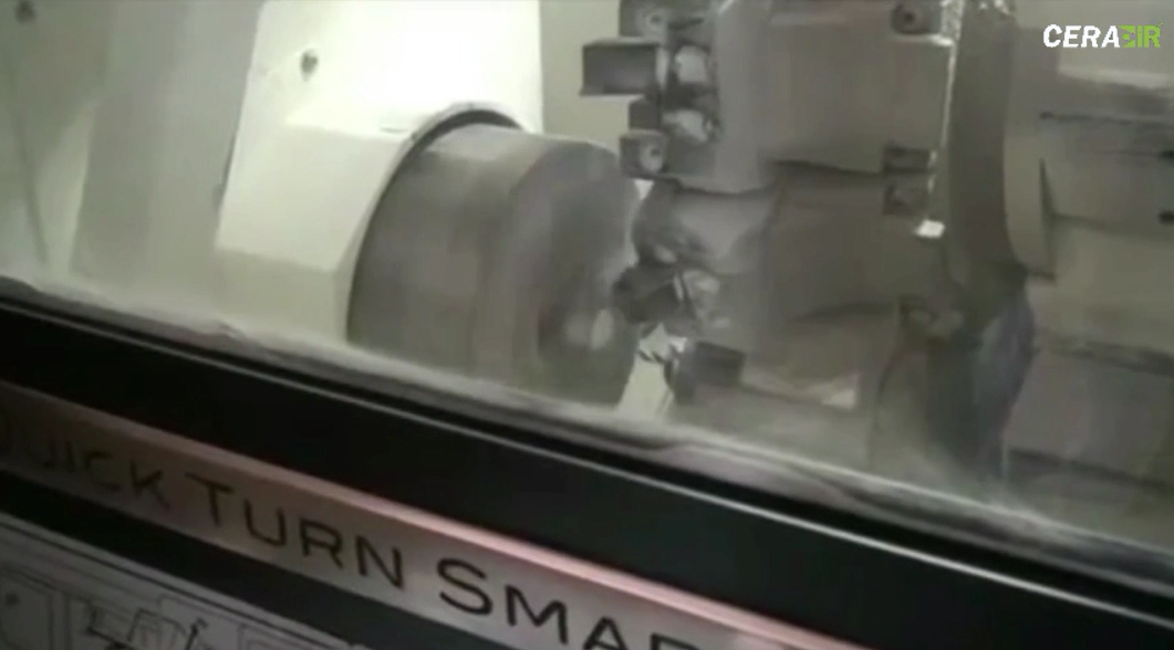 Turning of Shapal Hi M Soft Aluminium Nitride balls ready for lapping